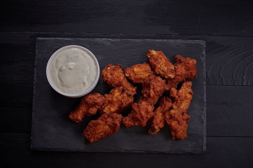 Buffalo Chicken Wings & Blue Cheese Dipping Sauce
