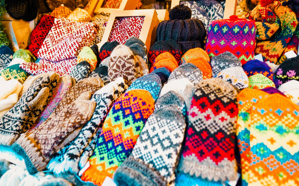 istock Colorful woolen mittens Riga Christmas Market reflex 1191292789