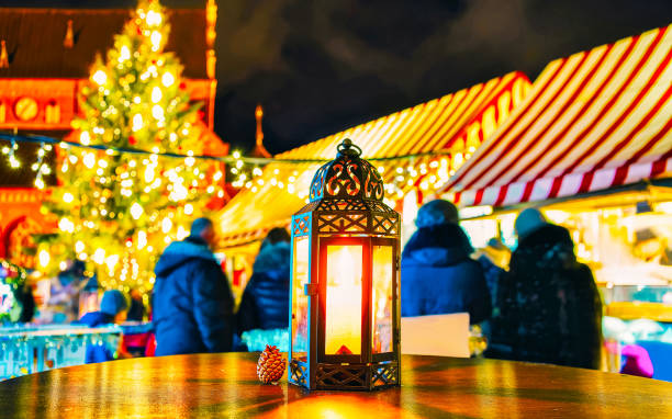 istock Lantern with candle Riga Christmas Market reflex 1191293680