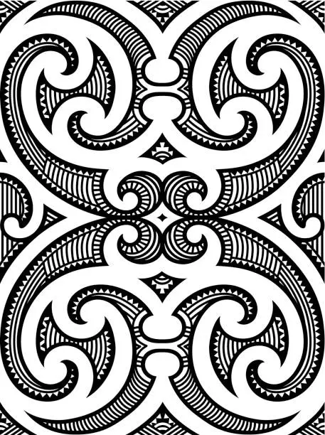 Vector illustration of Seamless Maori Tattoo Design