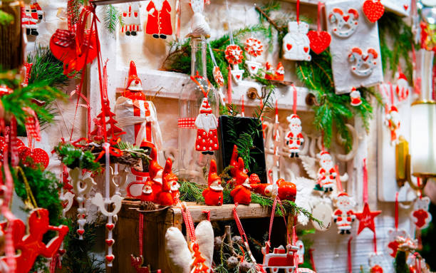 istock Ceramic Christmas tree decorations in Christmas market in Germany reflex 1191299163