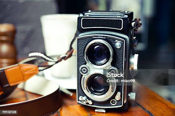 Close Up Of Vintage Tlr Camera Stock Photo - Download Image Now - Analog, Antique, Camera - Photographic Equipment