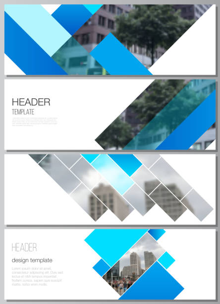 The minimalistic vector illustration of the editable layout of headers, banner design templates. Abstract geometric pattern creative modern blue background with rectangles. The minimalistic vector illustration of the editable layout of headers, banner design templates. Abstract geometric pattern creative modern blue background with rectangles heading stock illustrations