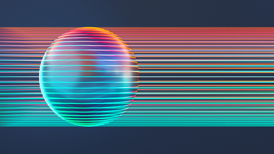 Glowing multicolored sphere background