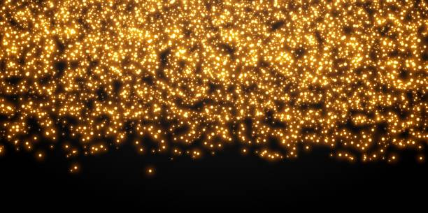 illustrations, cliparts, dessins animés et icônes de les points d'étoiles d'or dispersent le fond de confetti de texture - gold shiny backgrounds star