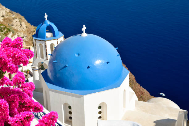 istock Traditional church architecture in Santorini, Greece 1191312595