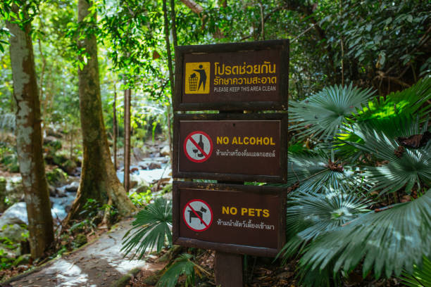 istock No Alcohol no pets warning tables in national park 1191312887