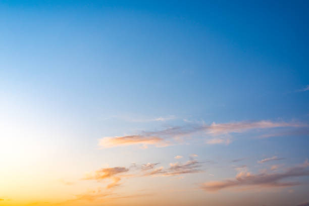 istock Evening sky with white clouds. Evening sky with copy space. 1191324674