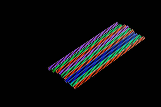 istock Colourly neon striped plastic drinking straws 1191324697