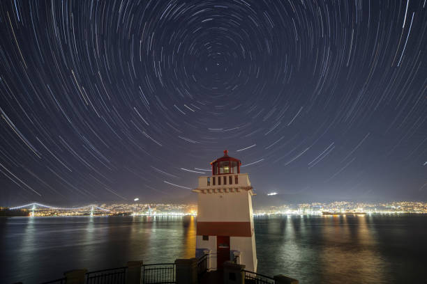 istock Startrails with Brockton Point Lighthouse, Stanley Park, Vancouver, BC, Canada 1191334835