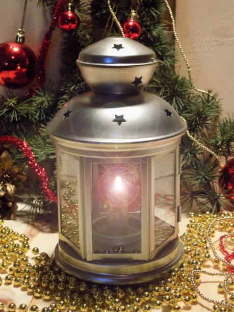 istock Romantic New Year's Eve with candle light in lantern 1191335737