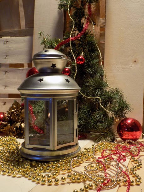 istock Romantic New Year's Eve with candle light in lantern 1191337373
