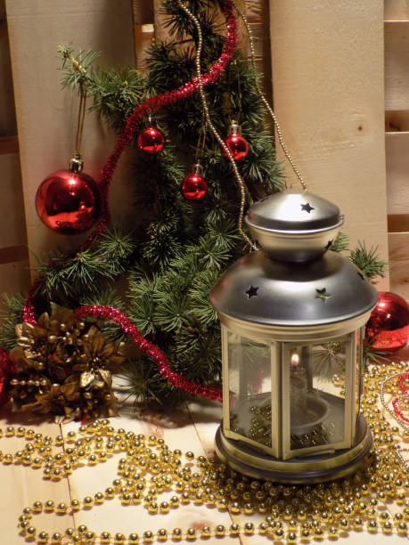 istock Romantic New Year's Eve with candle light in lantern 1191337399