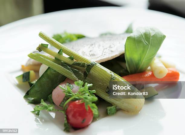 Boiled Seabass With Steamed Vegetables Stock Photo - Download Image Now - Boiled, Color Image, Dieting