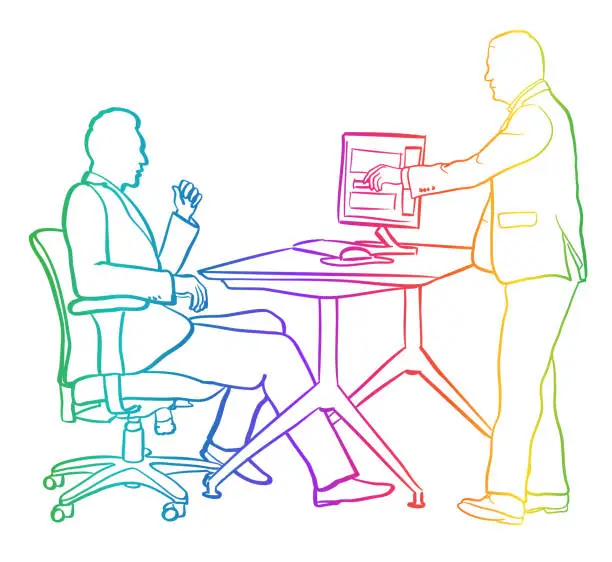 Vector illustration of Office Camaraderie Rainbow