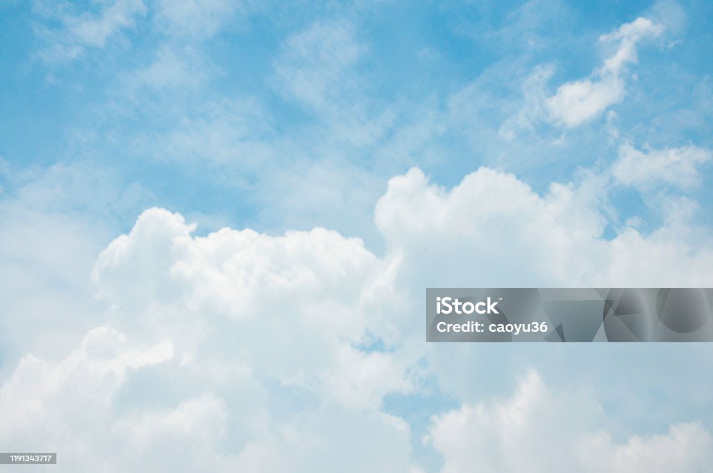 White big Cumulus clouds Cloud - Sky Stock Photo