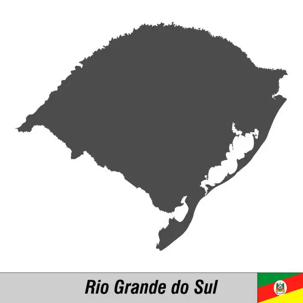 Vector illustration of High quality map with flag state of Brazil