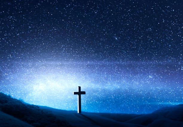 istock Christian Cross on the field 1191351075