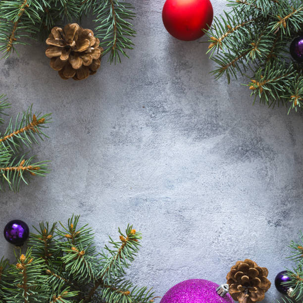 istock Christmas still life from christmas decorations top view 1191359884
