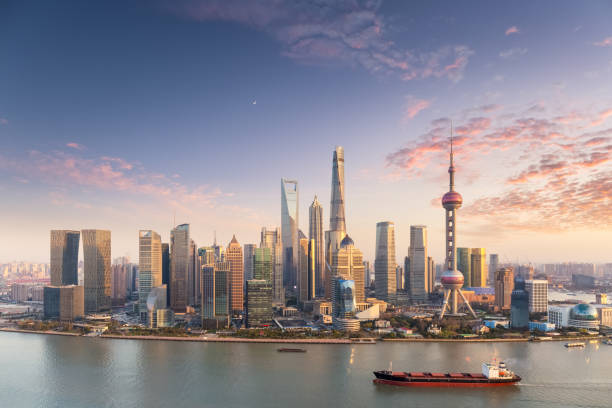 istock charming sunset view of shanghai skyline 1191360023