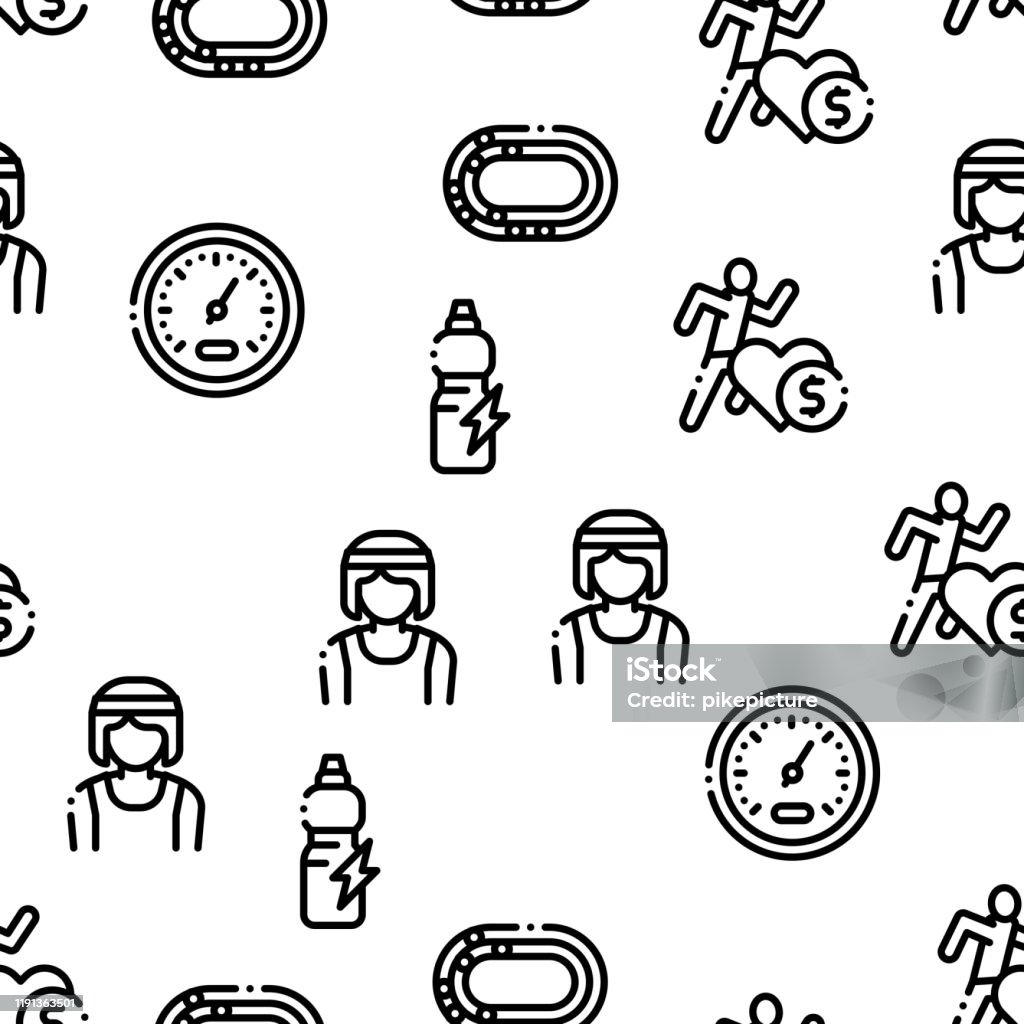 Marathon Pattern Marathon Seamless Pattern Vector Stock Illustration - Download Image ...