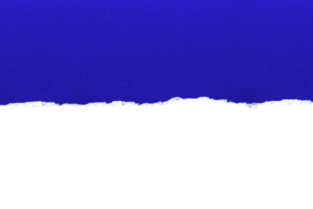 istock White paper with torn edges isolated with a dark blue color paper background inside. Good paper texture 1191363842