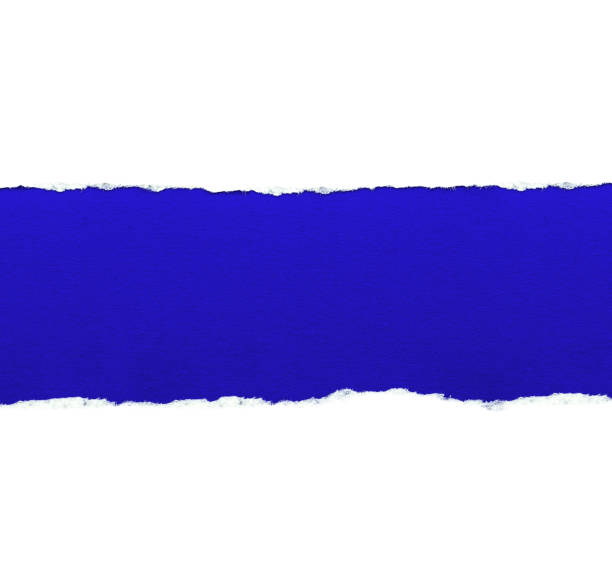 istock White paper with torn edges isolated with a dark blue color paper background inside. Good paper texture 1191363859