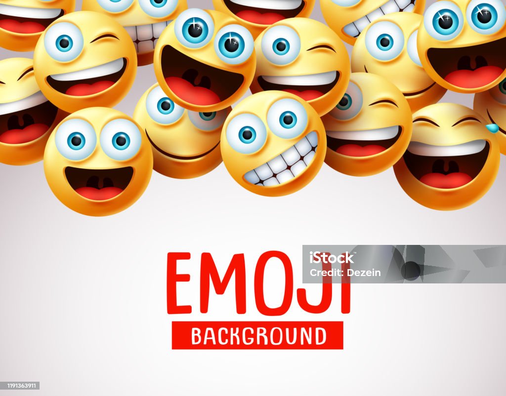 Emojis Vector Background Funny Concept Emoji Background Text With Group Of  Funny And Happy Emoticon With Facial Expression In White Stock Illustration  - Download Image Now - iStock
