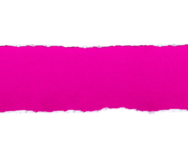 istock White paper with torn edges isolated with a bright pink color paper background inside. Good paper texture 1191364891