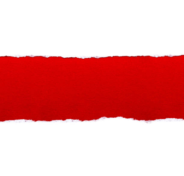 istock White paper with torn edges isolated with a bright red color paper background inside. Good paper texture 1191365091