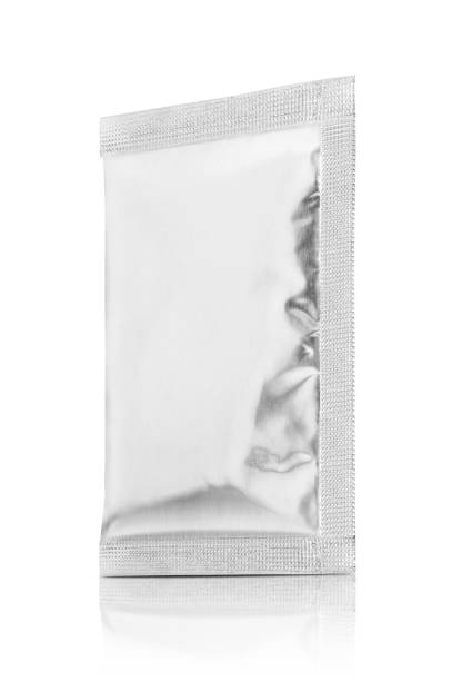 blank packaging aluminum foil sachet for product design mock-up