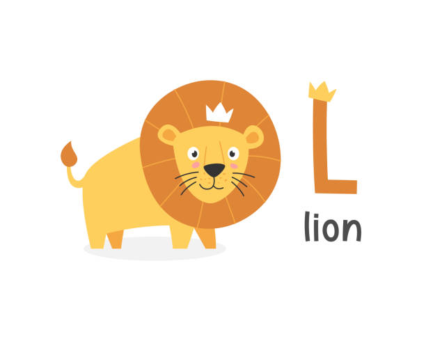 Vector Illustration Of Alphabet Letter L And Lion Stock Illustration -  Download Image Now - Lion - Feline, Happiness, Alphabet - iStock