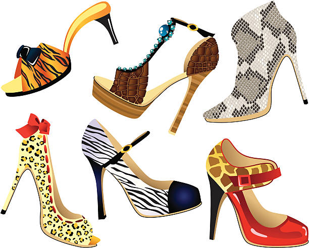 Wild Shoes  haute couture stock illustrations