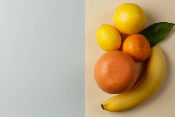 istock top view, healthy food on a plain background 1191376288