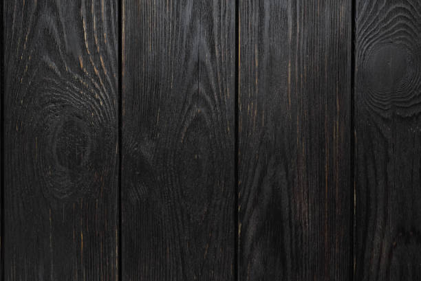 istock Background ebony, horizontal boards. Wooden old texture. 1191376393