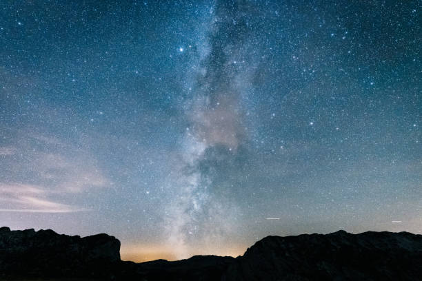istock Scenic view of starry sky at dusk 1191378797