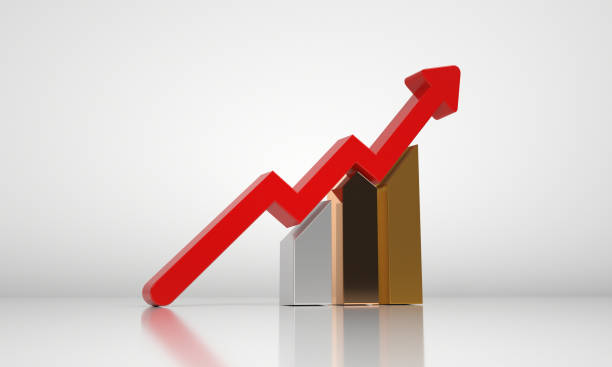 istock 3d rendering of a red upward economic trend graph and histogram 1191382829