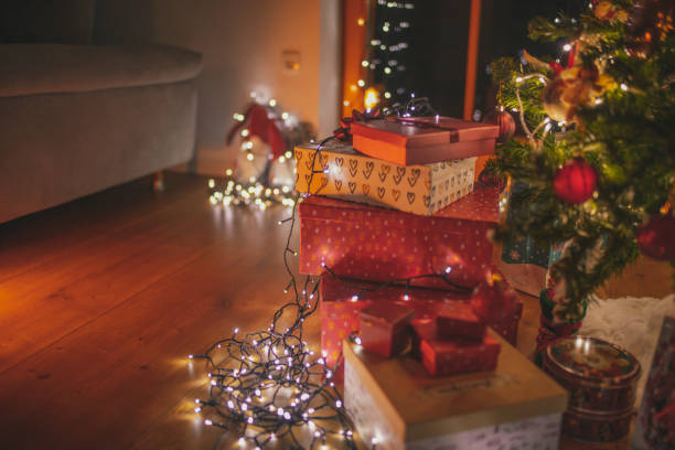 istock Decorated living room for Christmas night 1191388176