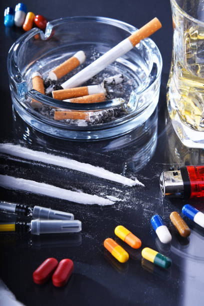 istock Addictive substances, including alcohol, cigarettes and drugs 1191390828