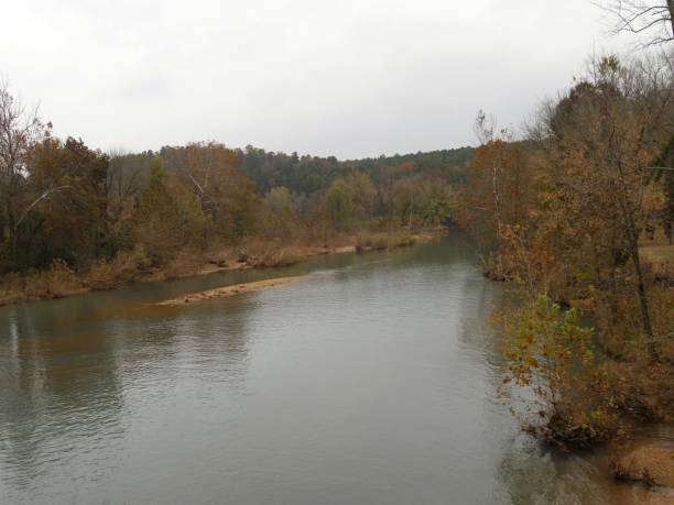 istock War Eagle River with colorful trees in autumn bordering the banks 1191391651