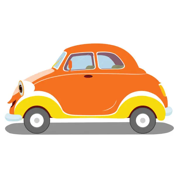 Vector illustration of Beetle shaped Car
