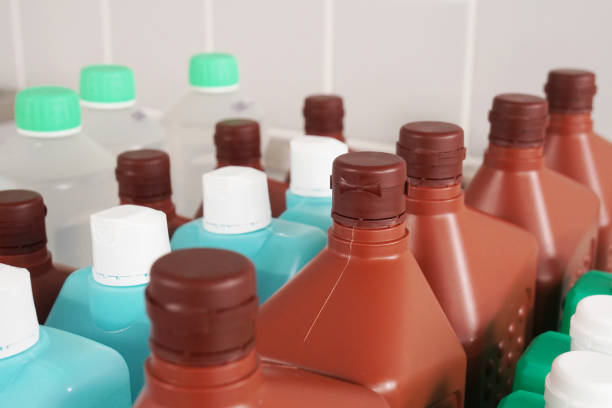 istock bottles with cleaning and disinfection solution 1191393520