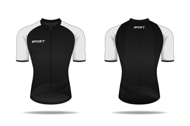 istock Specification Cycling Jersey template. mock up Sport T Shirt round neck uniform for bicycle apparel . Vector Illustration design 1191398413