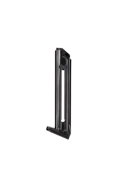 istock Handgun magazine on white surface. Clip for a modern semi-automatic pistol isolate on a white background. 1191402870