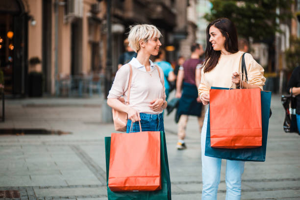 istock Two girls going to shopping 1191404191