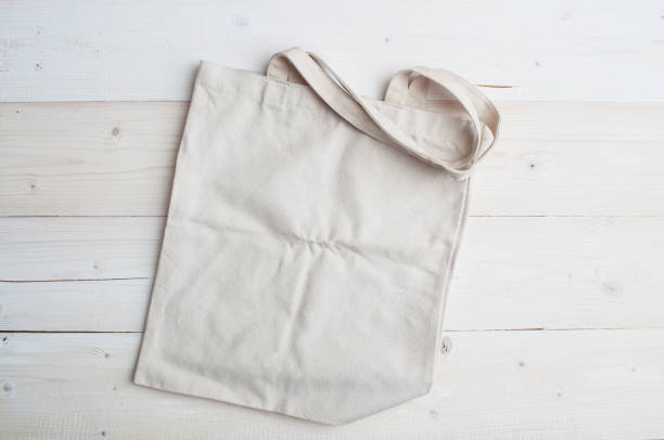 Cotton fabric organic bag stock photo