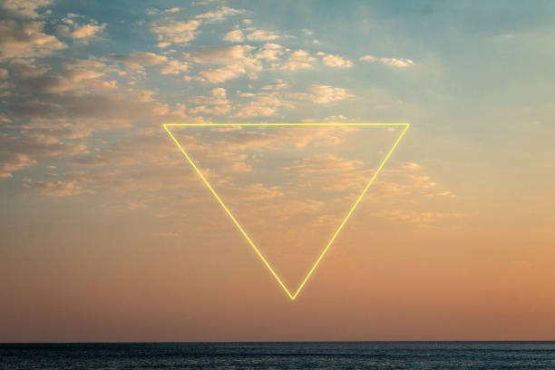 istock Neon glowing line over the sky 1191407780