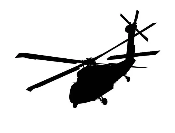 Vector illustration of Helicopter vector silhouette