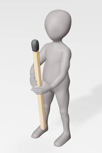 istock 3D Render of Cartoon Character with Match 1191410067