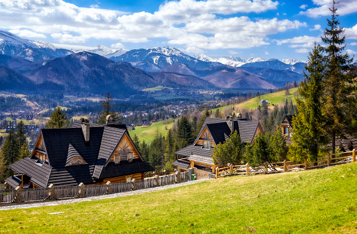Vacations in Poland - springtime in Zakopane - Koscielisko, small tourist resort in Tatra Mountains